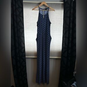 Casual Blue Sleeveless Halter Jumpsuit